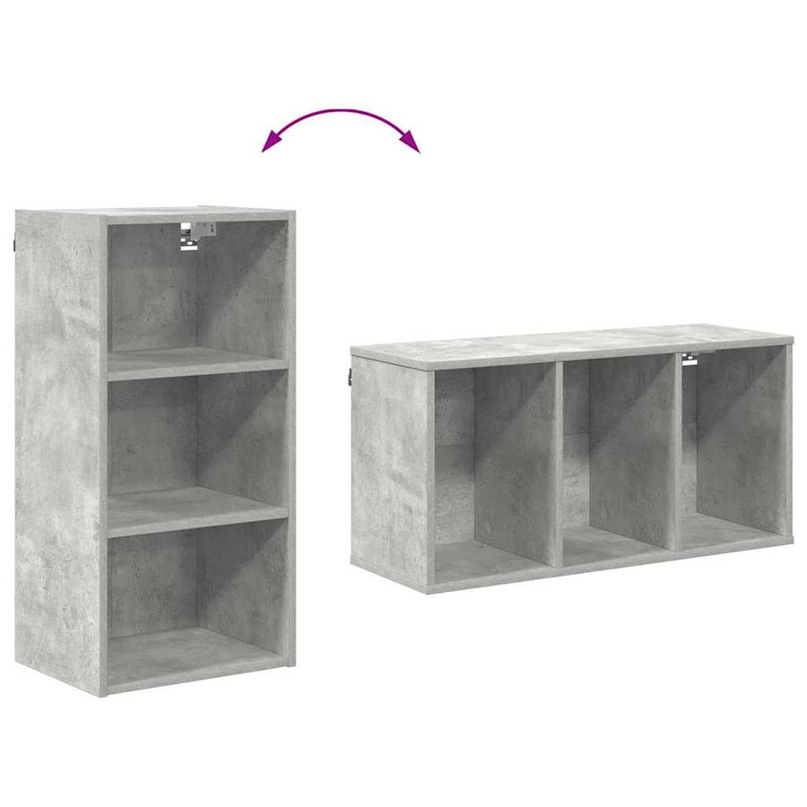 Hangkast Riga Beton Grijs 40 x 29,5 x 80 cm Bewerkt hout