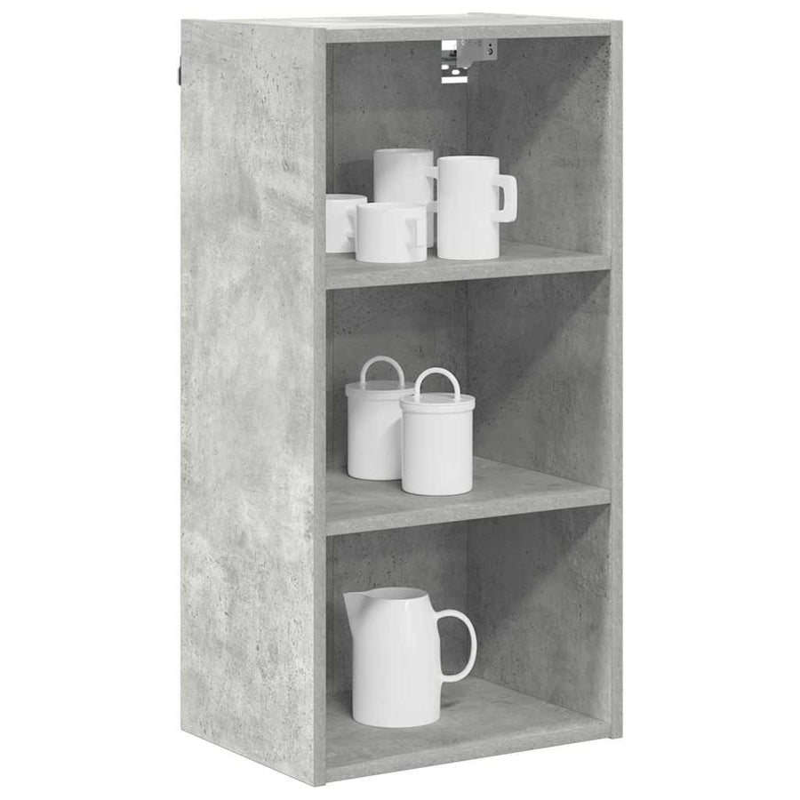 Hangkast Riga Beton Grijs 40 x 29,5 x 80 cm Bewerkt hout