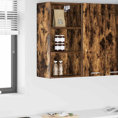 Hangkast Riga Gerookt eiken 40 x 29,5 x 80 cm Bewerkt hout