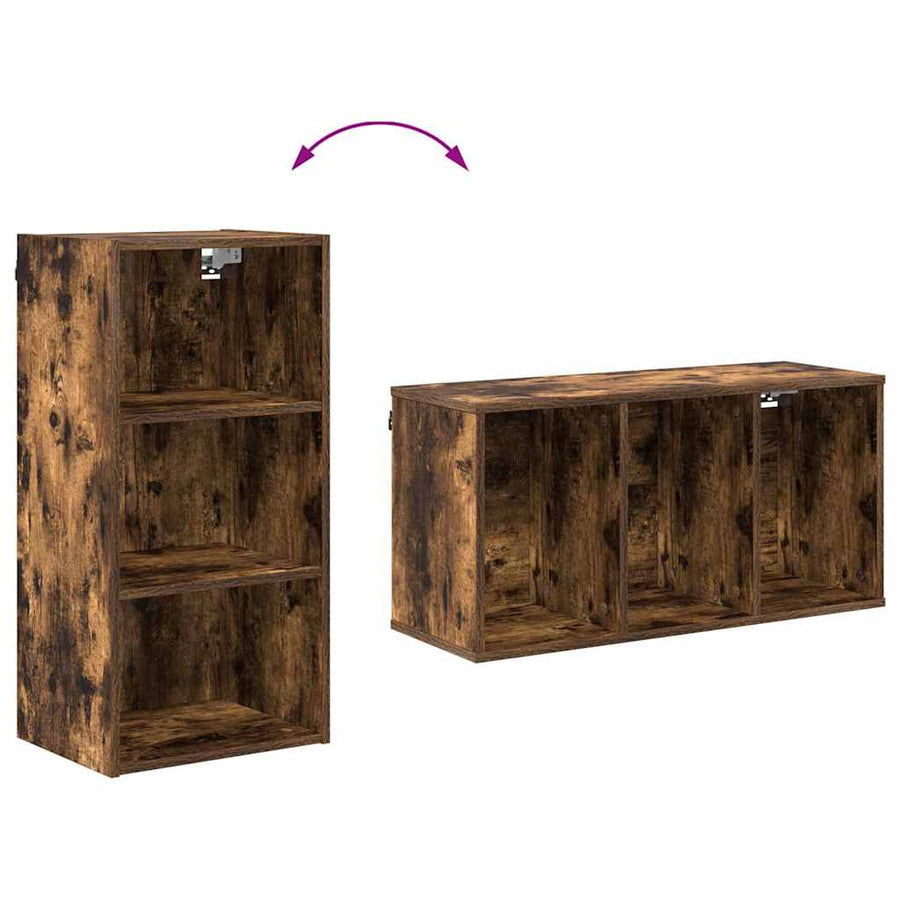 Hangkast Riga Gerookt eiken 40 x 29,5 x 80 cm Bewerkt hout