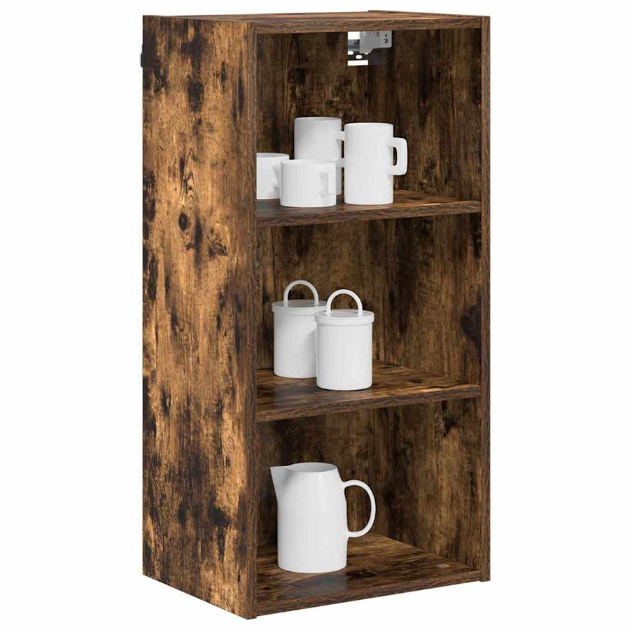 Hangkast Riga Gerookt eiken 40 x 29,5 x 80 cm Bewerkt hout