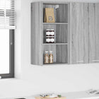 Wall Cabinet with Storage Grey Sonoma 40 x 29.5 x 80 cm Engineered Wood