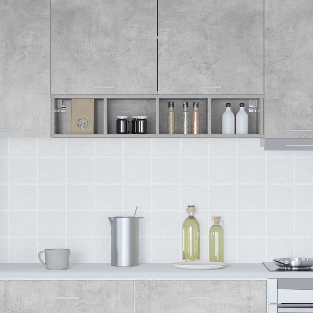 Hangkast Riga Beton Grijs 20 x 29,5 x 100 cm Bewerkt hout