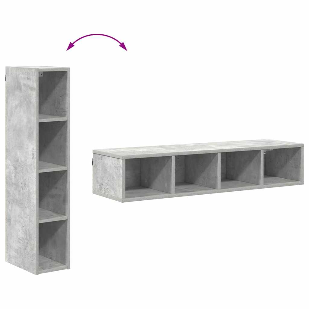 Hangkast Riga Beton Grijs 20 x 29,5 x 100 cm Bewerkt hout