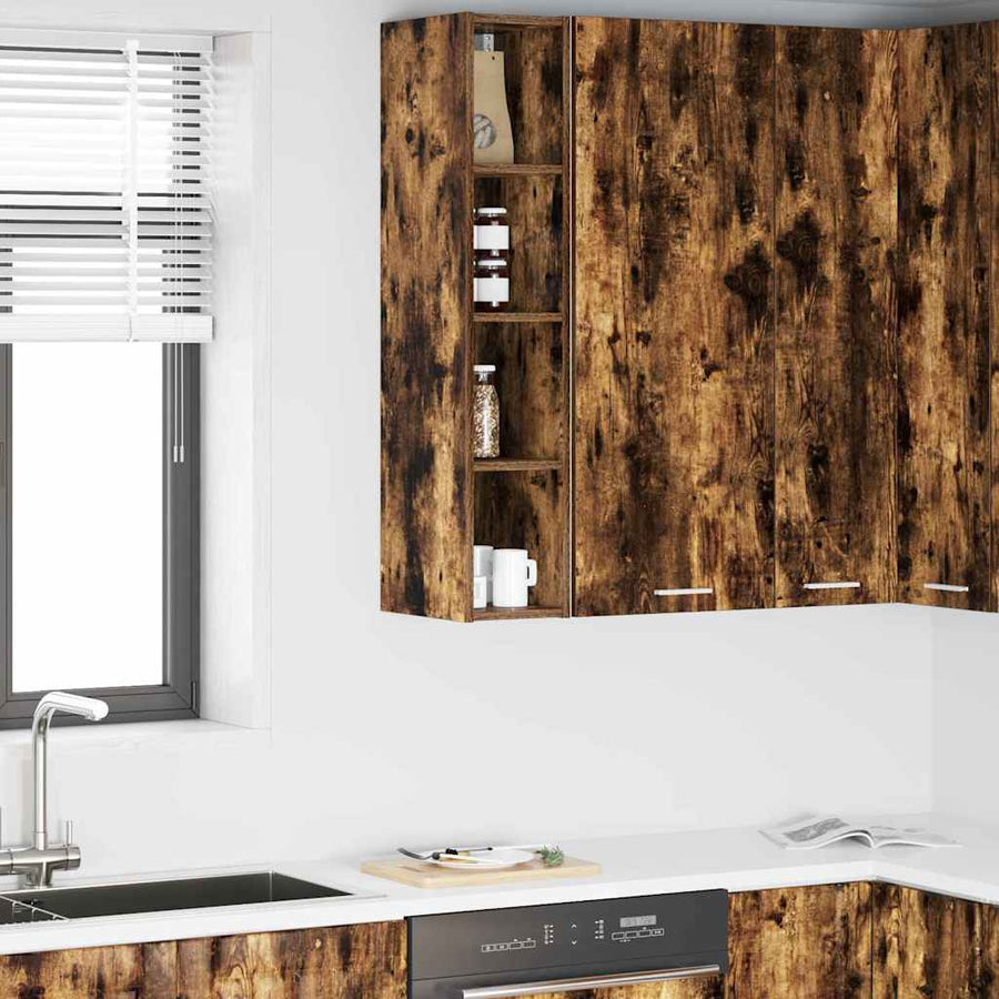 Hangkast Riga Gerookt eiken 20 x 29,5 x 100 cm Bewerkt hout