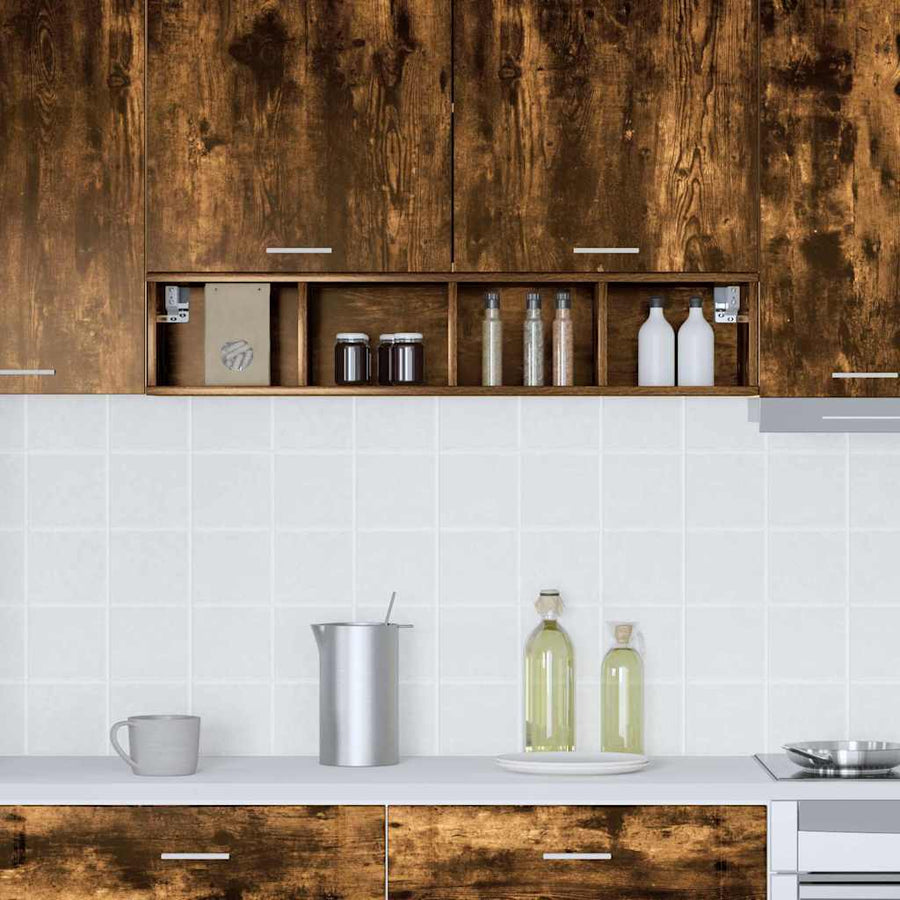 Hangkast Riga Gerookt eiken 20 x 29,5 x 100 cm Bewerkt hout