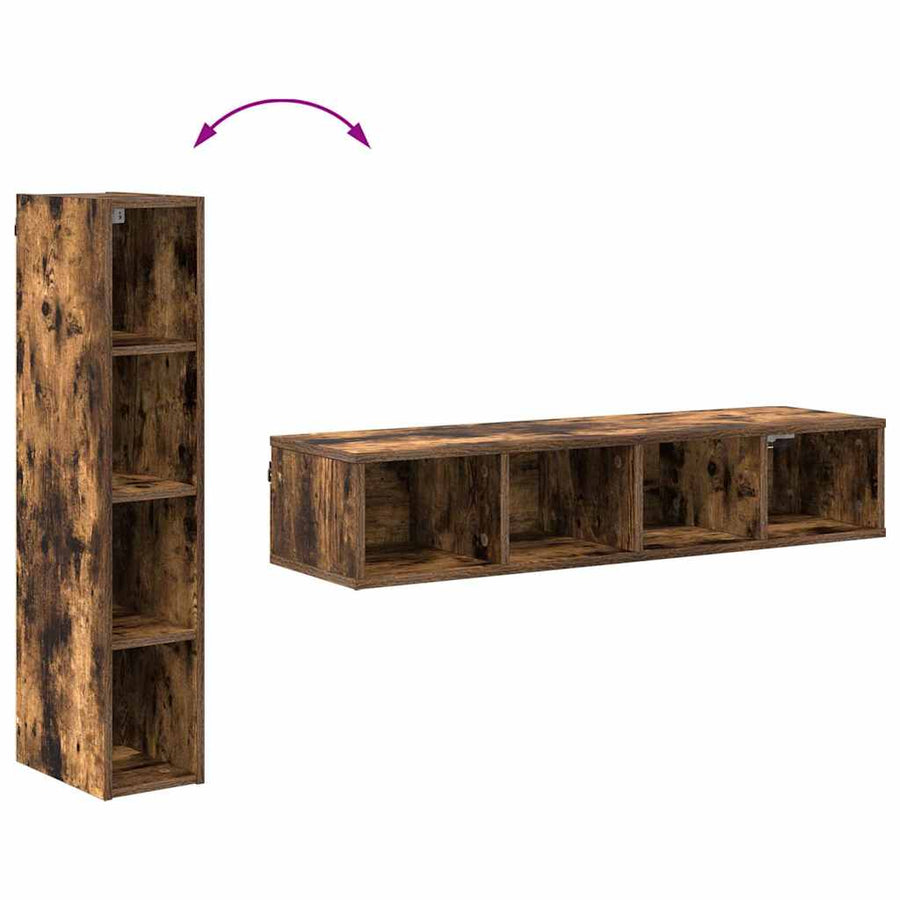 Hangkast Riga Gerookt eiken 20 x 29,5 x 100 cm Bewerkt hout