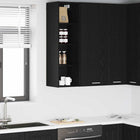Wall Cabinet with Storage Black Oak 30 x 29.5 x 100 cm Engineered Wood