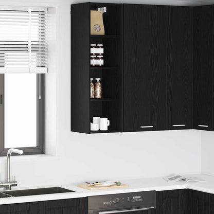 Hangkast Riga Zwart Eiken 30 x 29,5 x 100 cm Bewerkt hout