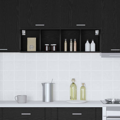 Hangkast Riga Zwart Eiken 30 x 29,5 x 100 cm Bewerkt hout