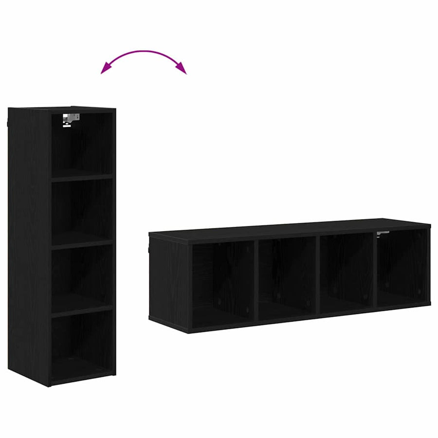 Hangkast Riga Zwart Eiken 30 x 29,5 x 100 cm Bewerkt hout