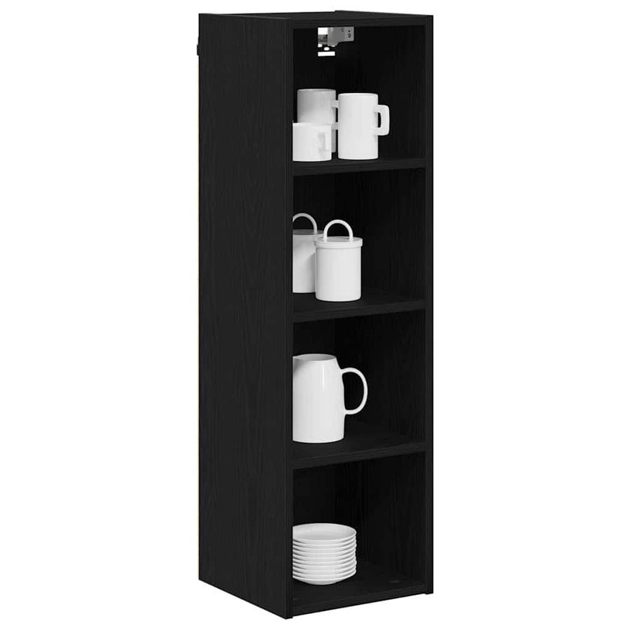 Hangkast Riga Zwart Eiken 30 x 29,5 x 100 cm Bewerkt hout