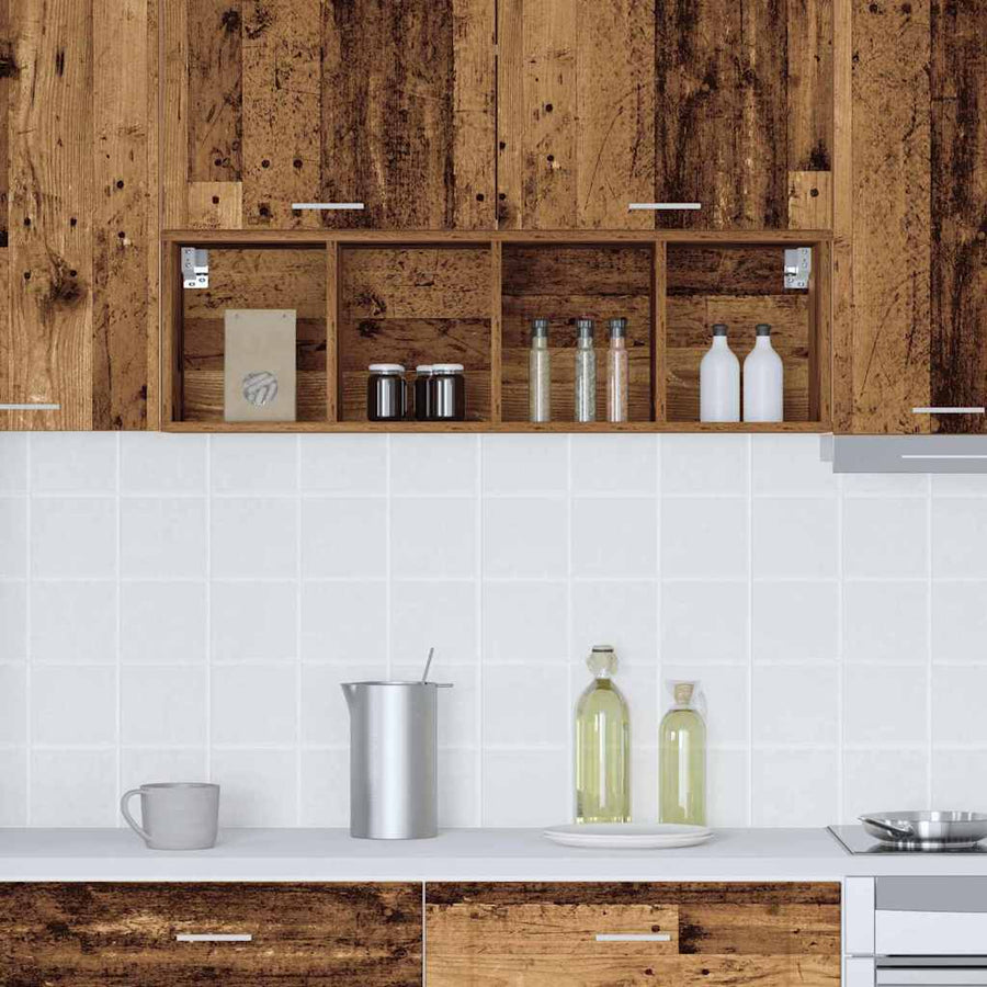 Hangkast Riga Oud Hout 30 x 29,5 x 100 cm Bewerkt hout