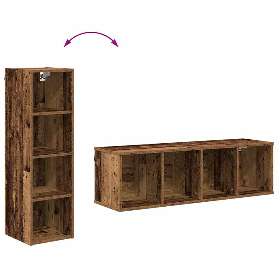 Hangkast Riga Oud Hout 30 x 29,5 x 100 cm Bewerkt hout