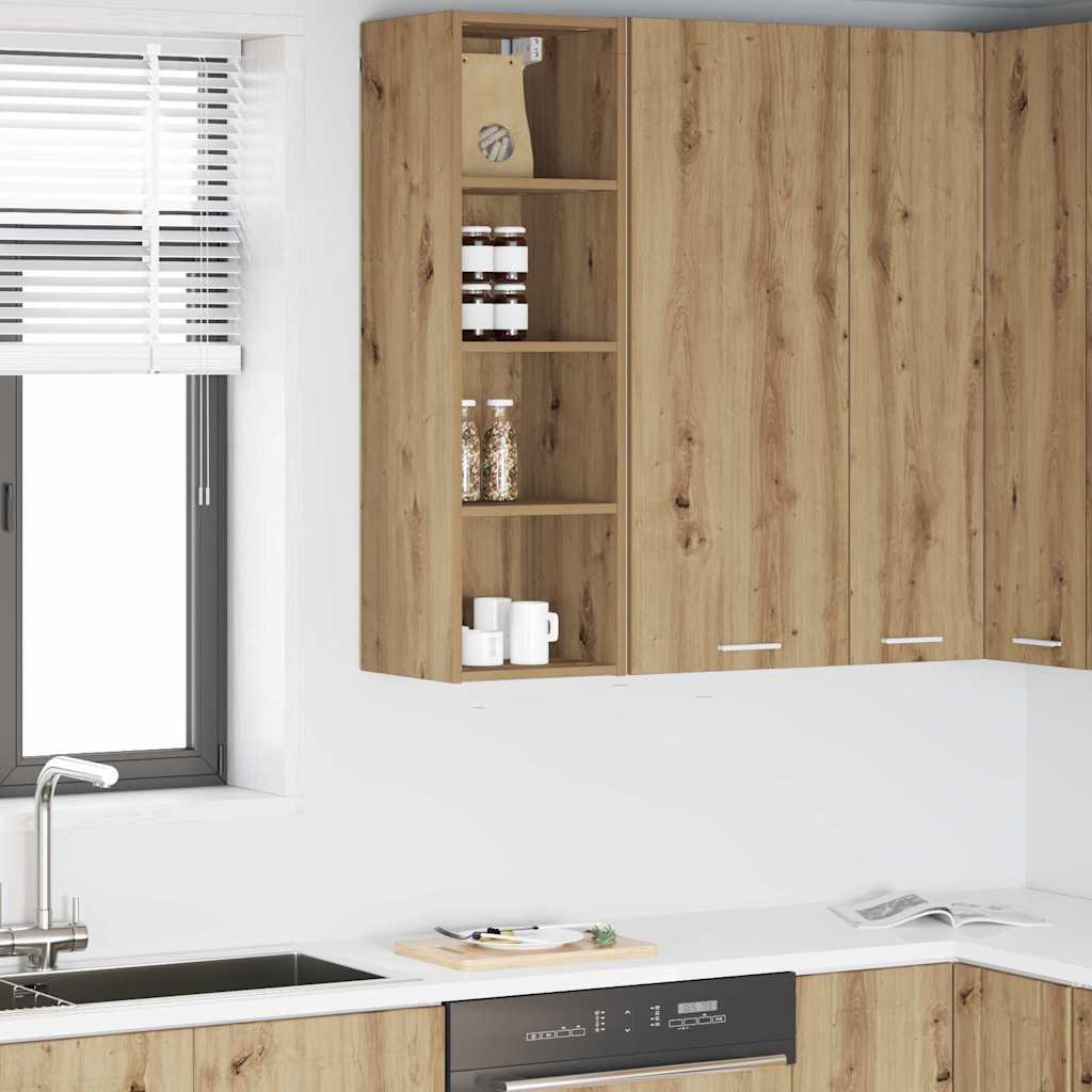 Hangkast Riga Artisan Eiken 30 x 29,5 x 100 cm Bewerkt hout