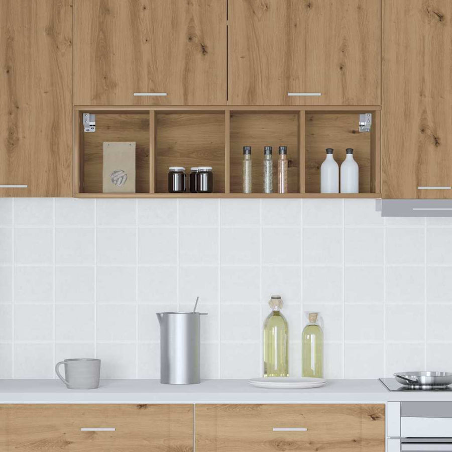 Hangkast Riga Artisan Eiken 30 x 29,5 x 100 cm Bewerkt hout