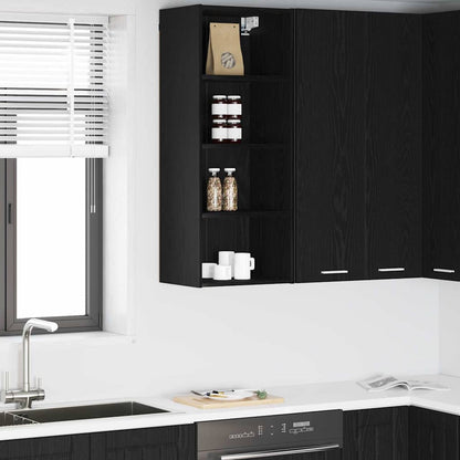 Hangkast Riga Zwart Eiken 40 x 29,5 x 100 cm Bewerkt hout