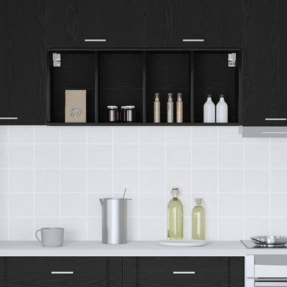 Hangkast Riga Zwart Eiken 40 x 29,5 x 100 cm Bewerkt hout
