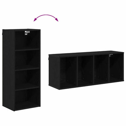 Hangkast Riga Zwart Eiken 40 x 29,5 x 100 cm Bewerkt hout