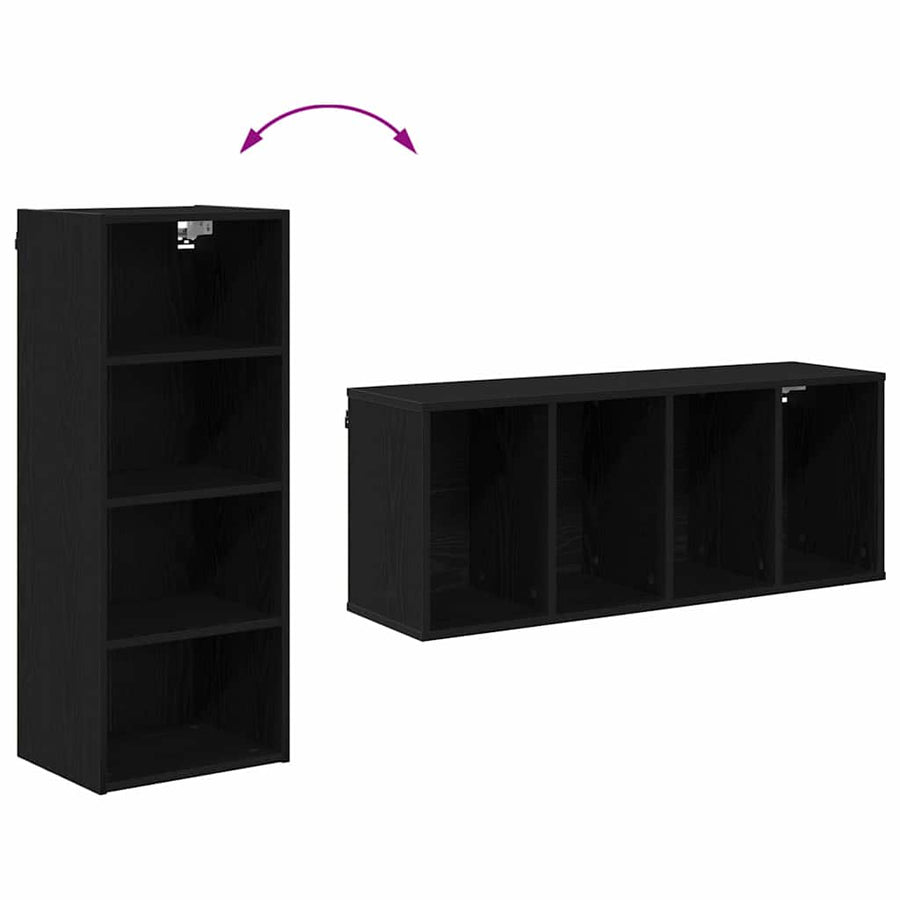 Hangkast Riga Zwart Eiken 40 x 29,5 x 100 cm Bewerkt hout