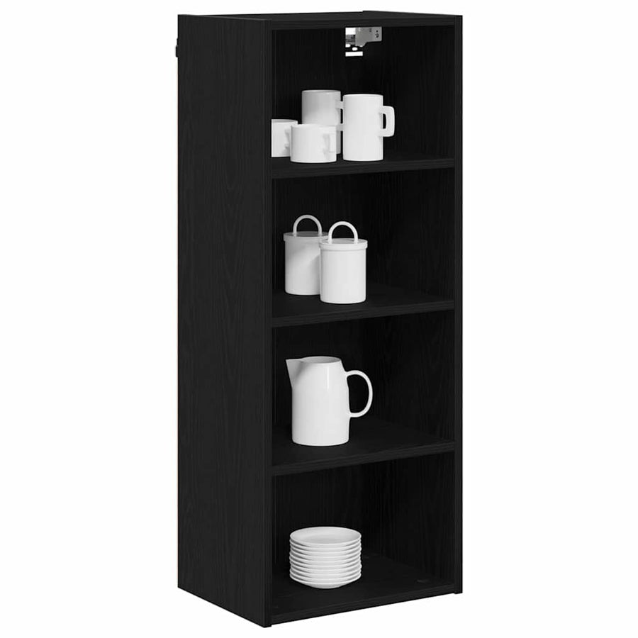 Hangkast Riga Zwart Eiken 40 x 29,5 x 100 cm Bewerkt hout