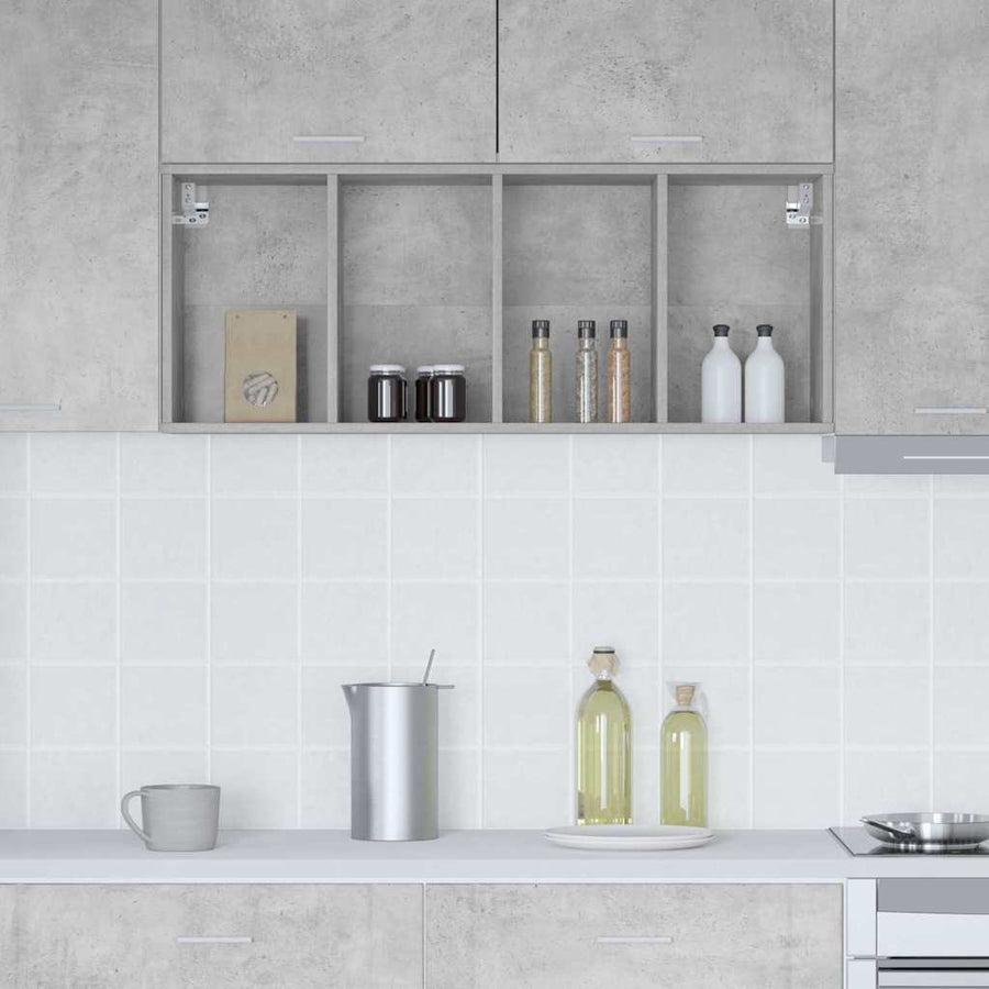 Hangkast Riga Beton Grijs 40 x 29,5 x 100 cm Bewerkt hout