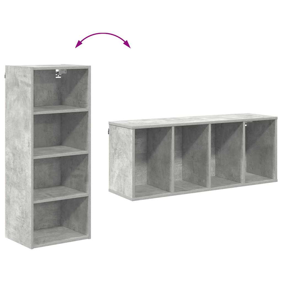Hangkast Riga Beton Grijs 40 x 29,5 x 100 cm Bewerkt hout