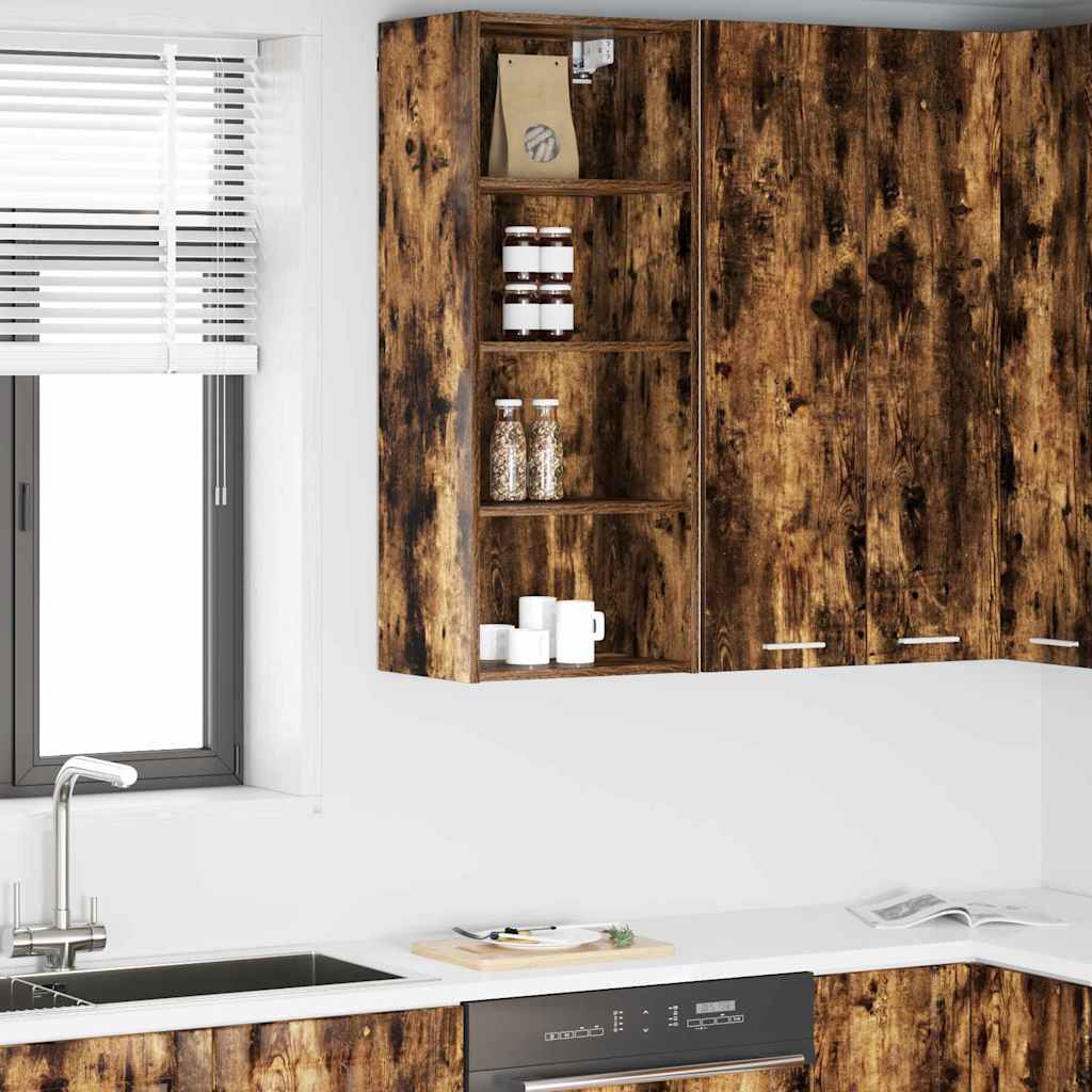 Hangkast Riga Gerookt eiken 40 x 29,5 x 100 cm Bewerkt hout