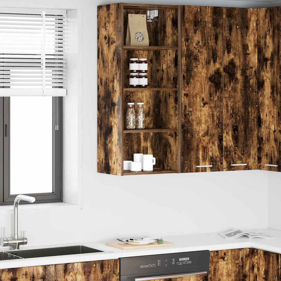 Hangkast Riga Gerookt eiken 40 x 29,5 x 100 cm Bewerkt hout