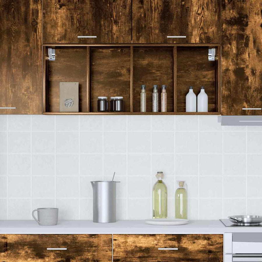 Hangkast Riga Gerookt eiken 40 x 29,5 x 100 cm Bewerkt hout
