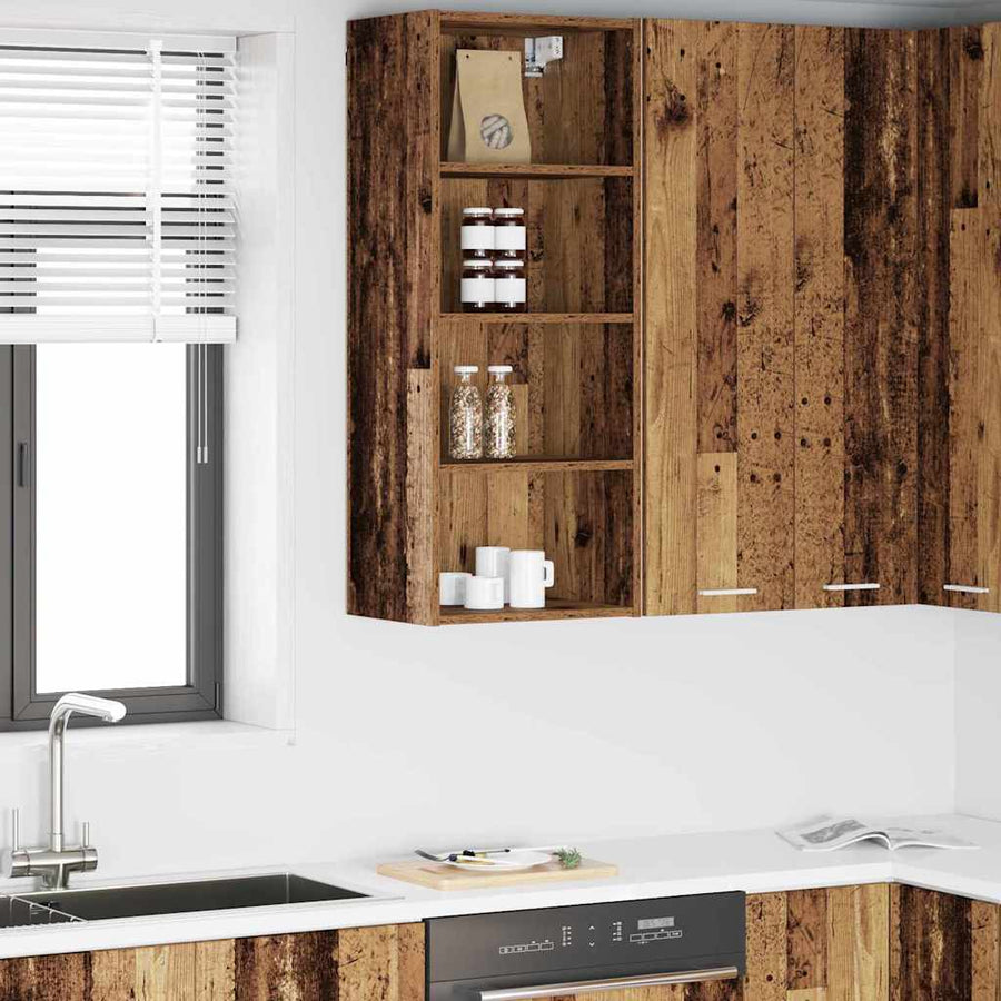 Hangkast Riga Oud Hout 40 x 29,5 x 100 cm Bewerkt hout
