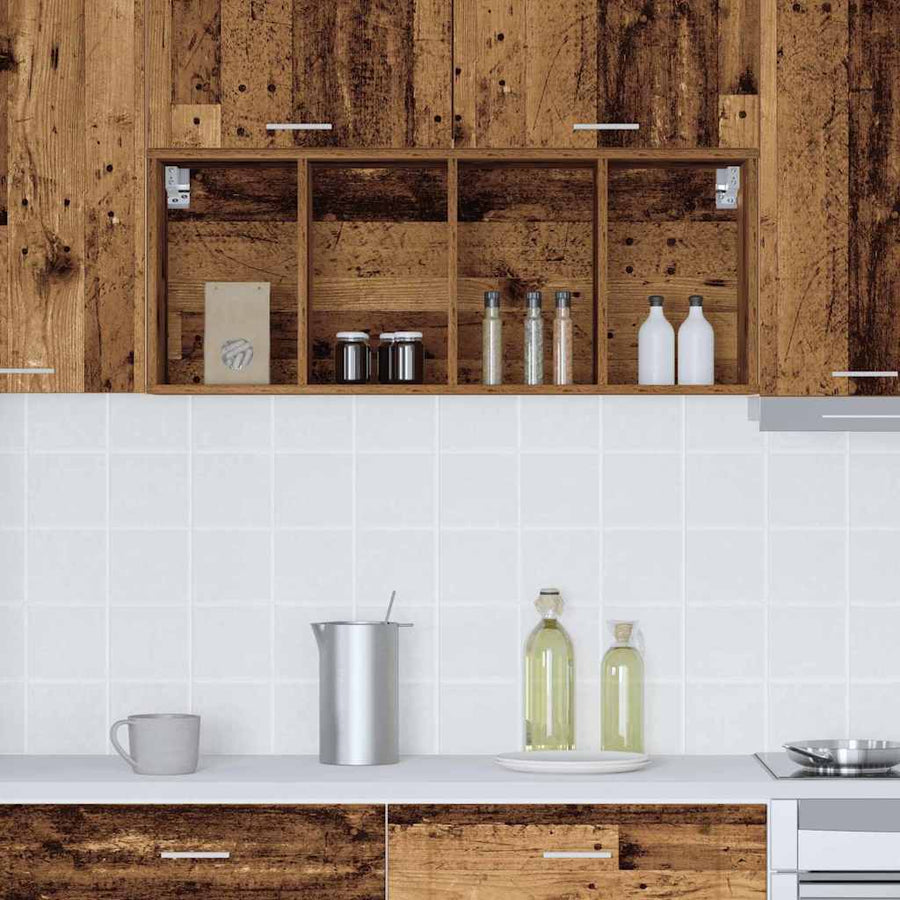 Hangkast Riga Oud Hout 40 x 29,5 x 100 cm Bewerkt hout