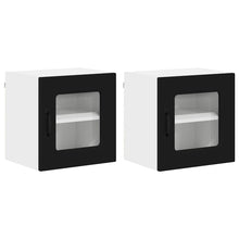 Keukenkast aan de muur 2 pcs Zwart 40 x 31 x 40 cm Bewerkt hout