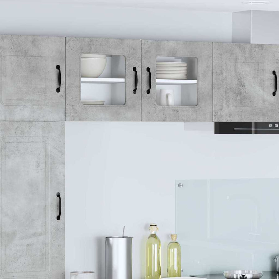 Keukenkast aan de muur 2 pcs Beton Grijs 40 x 31 x 40 cm