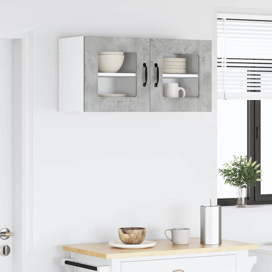 Keukenkast aan de muur 2 pcs Beton Grijs 40 x 31 x 40 cm