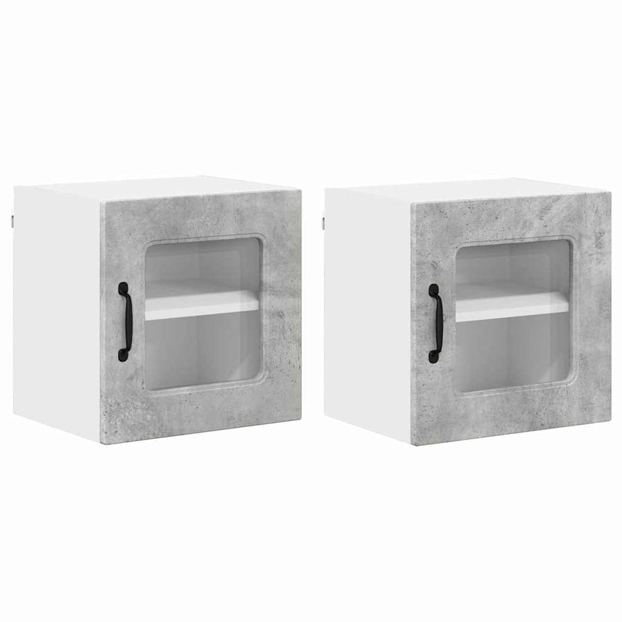 Keukenkast aan de muur 2 pcs Beton Grijs 40 x 31 x 40 cm