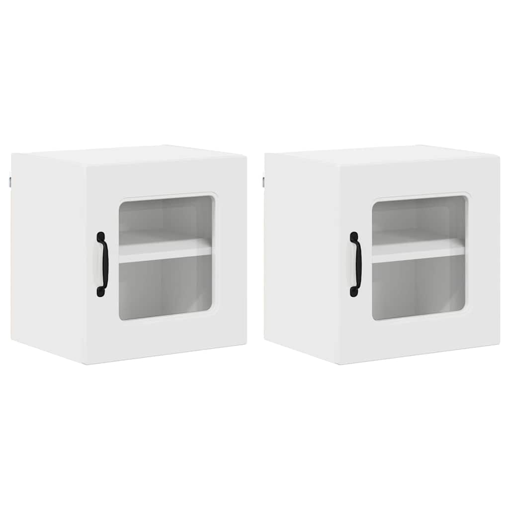 Keukenkast aan de muur 2 pcs Hoogglans wit 40 x 31 x 40 cm