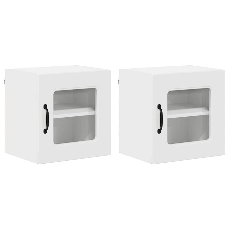 Keukenkast aan de muur 2 pcs Hoogglans wit 40 x 31 x 40 cm