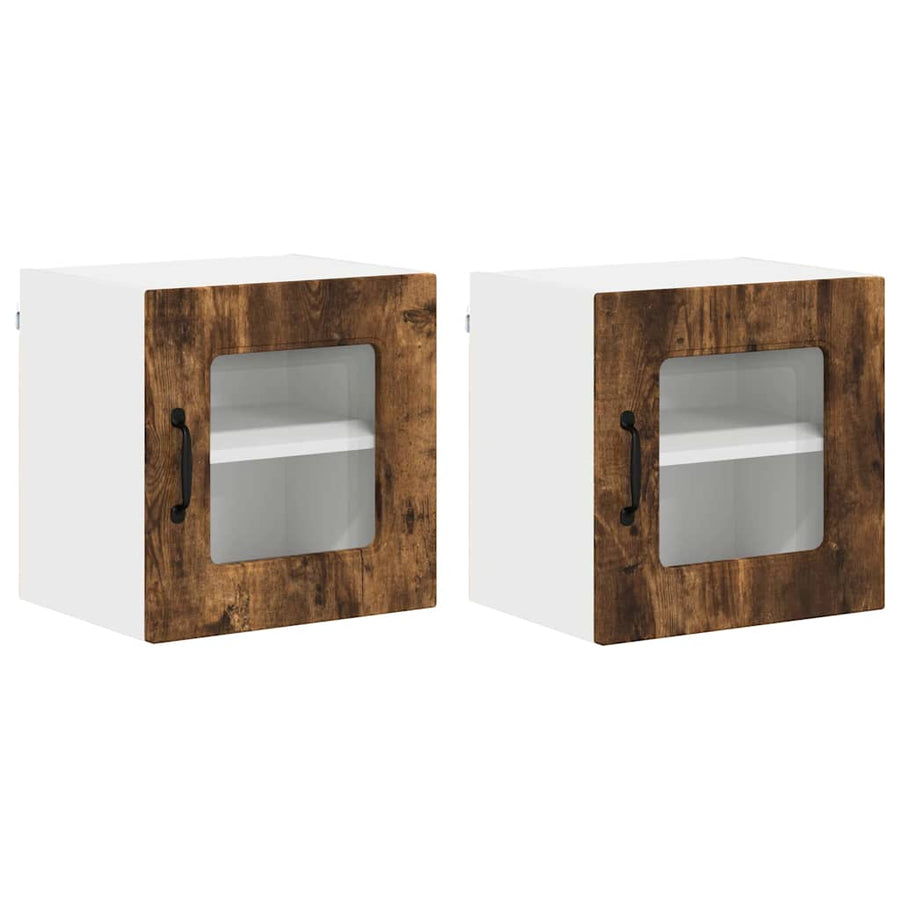 Keukenkast aan de muur 2 pcs Gerookt eiken 40 x 31 x 40 cm