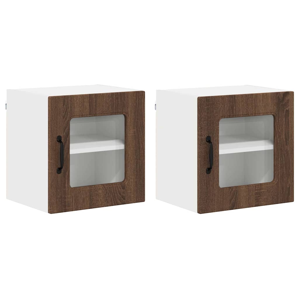 Keukenkast aan de muur 2 pcs Bruin Eiken 40 x 31 x 40 cm