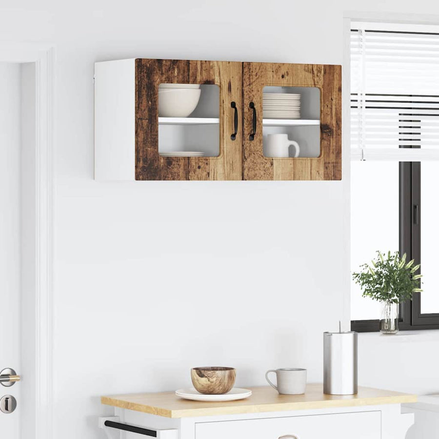 Keukenkast aan de muur met plank 2 pcs Oud Hout 40 x 31 x 40 cm