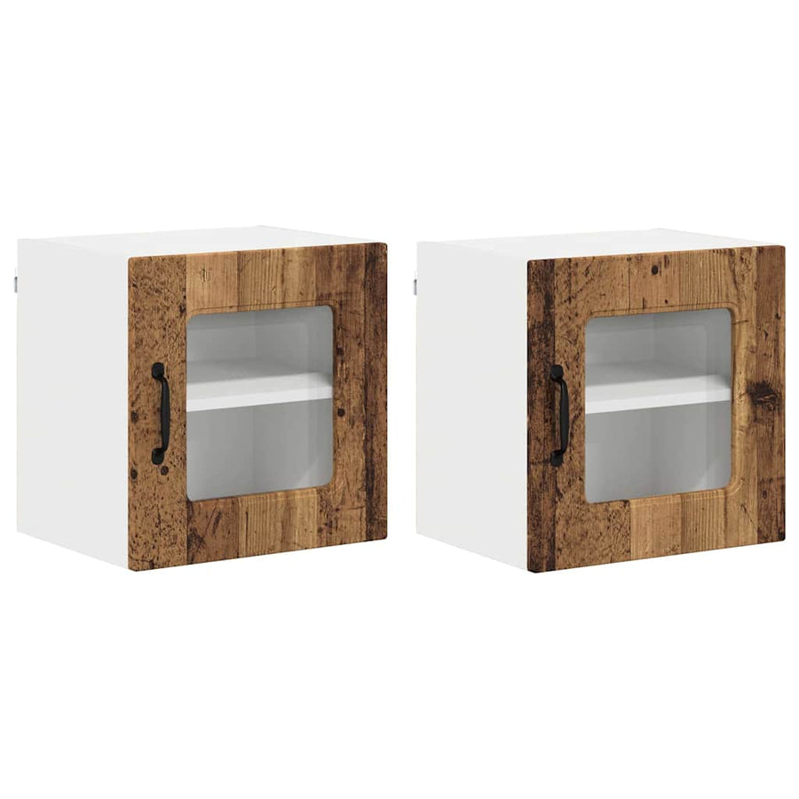 Keukenkast aan de muur met plank 2 pcs Oud Hout 40 x 31 x 40 cm