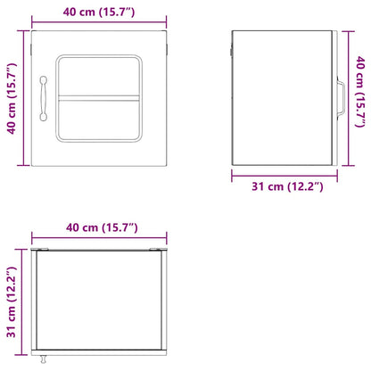 Keukenkast aan de muur met plank 2 pcs Oud Hout 40 x 31 x 40 cm