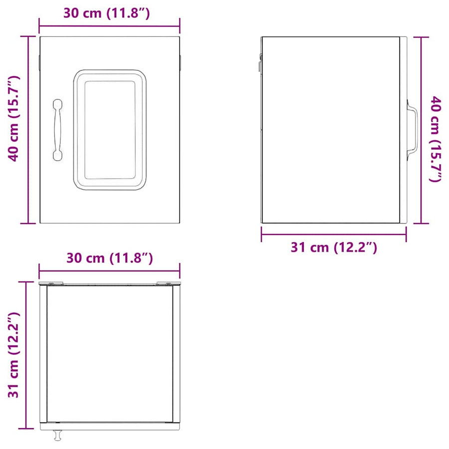 Keukenkast aan de muur 2 pcs Wit 30 x 31 x 40 cm Bewerkt hout