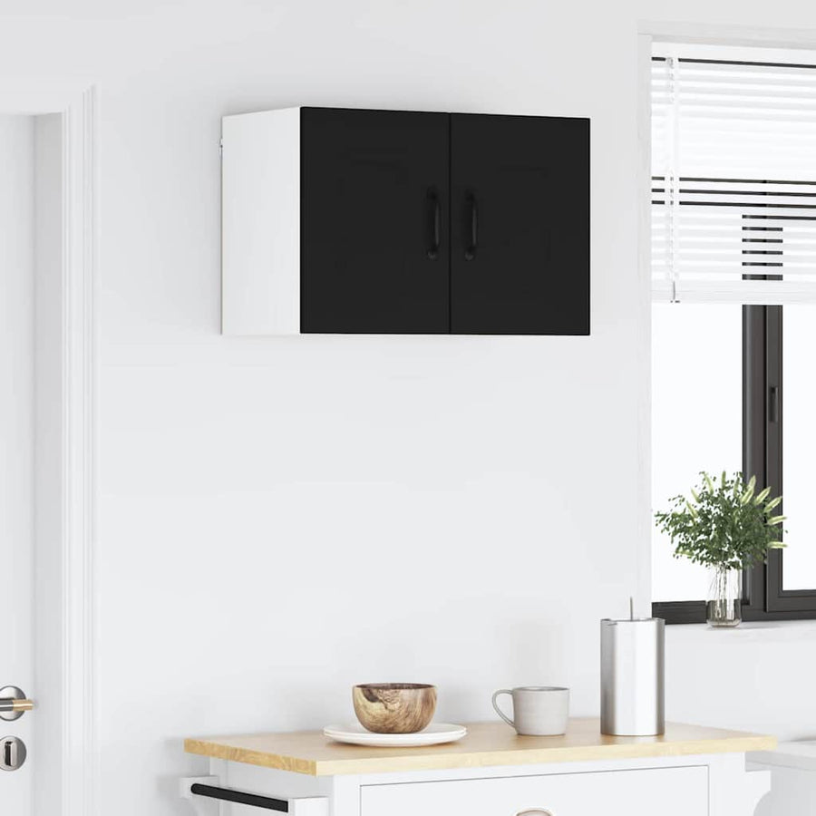 Keukenkast aan de muur 2 pcs Zwart 30 x 31 x 40 cm Bewerkt hout
