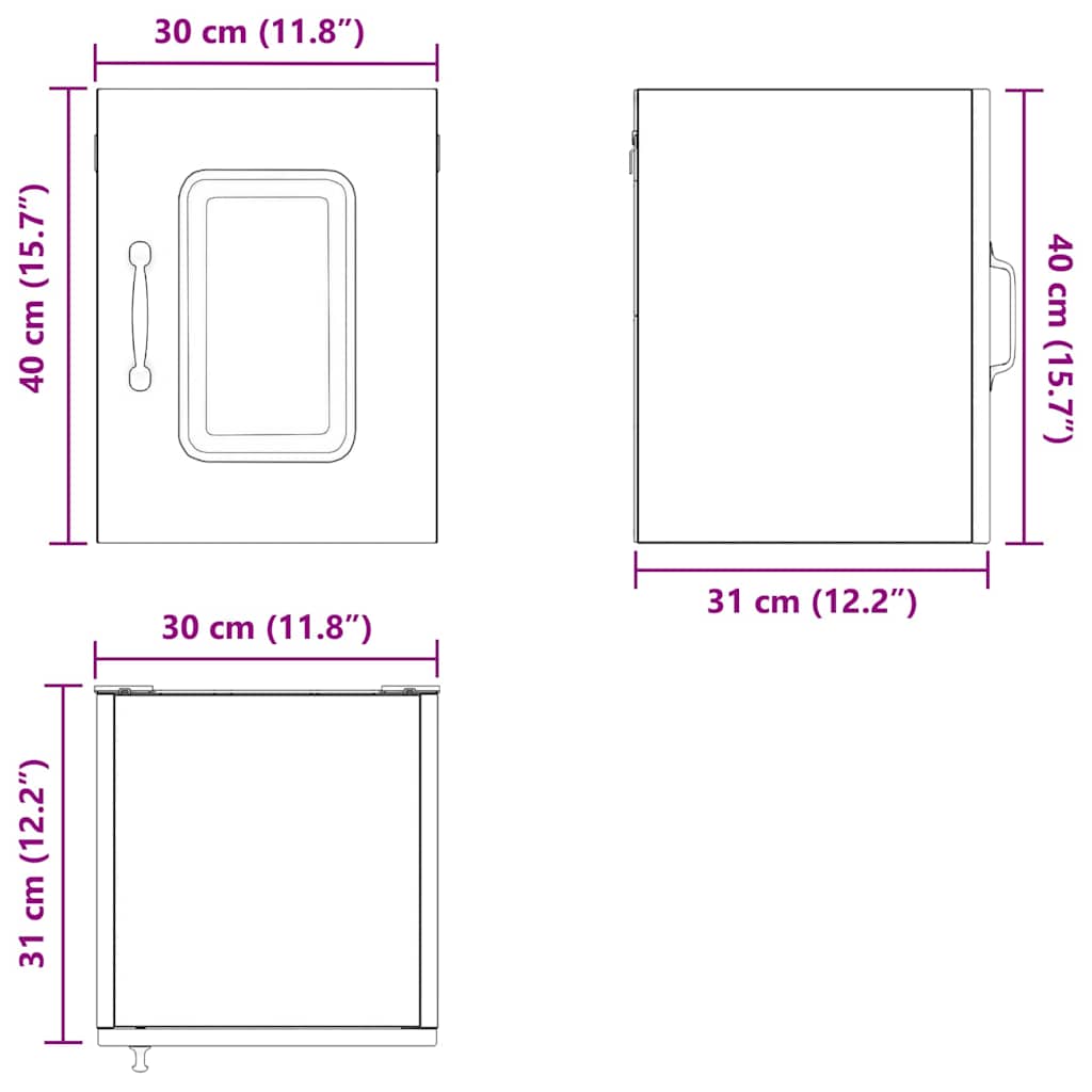 Keukenkast aan de muur 2 pcs Sonoma Eiken 30 x 31 x 40 cm