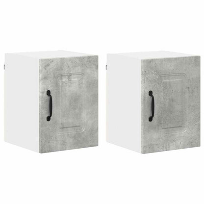 Keukenkast aan de muur 2 pcs Beton Grijs 30 x 31 x 40 cm