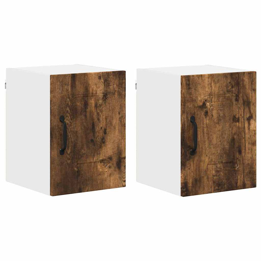 Keukenkast aan de muur 2 pcs Gerookt eiken 30 x 31 x 40 cm