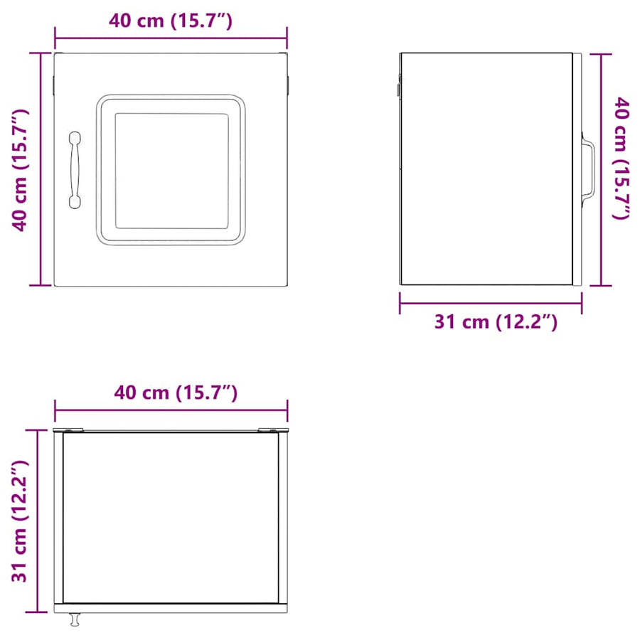 Keukenkast aan de muur 2 pcs Wit 40 x 31 x 40 cm Bewerkt hout