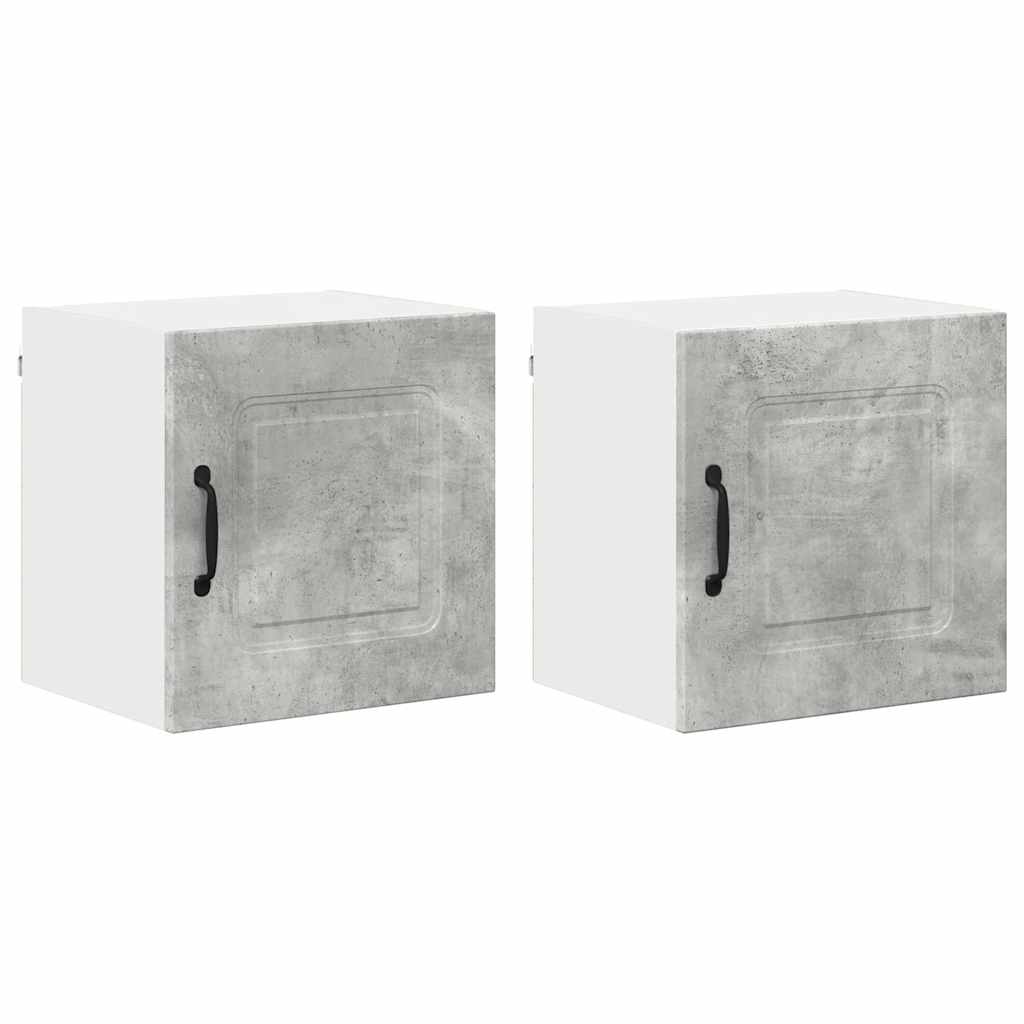Keukenkast aan de muur 2 pcs Beton Grijs 40 x 31 x 40 cm